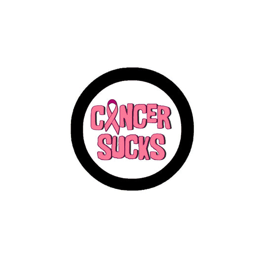 Cancer Sucks Pinback Badge 2.25" for Jackets, Backpacks
