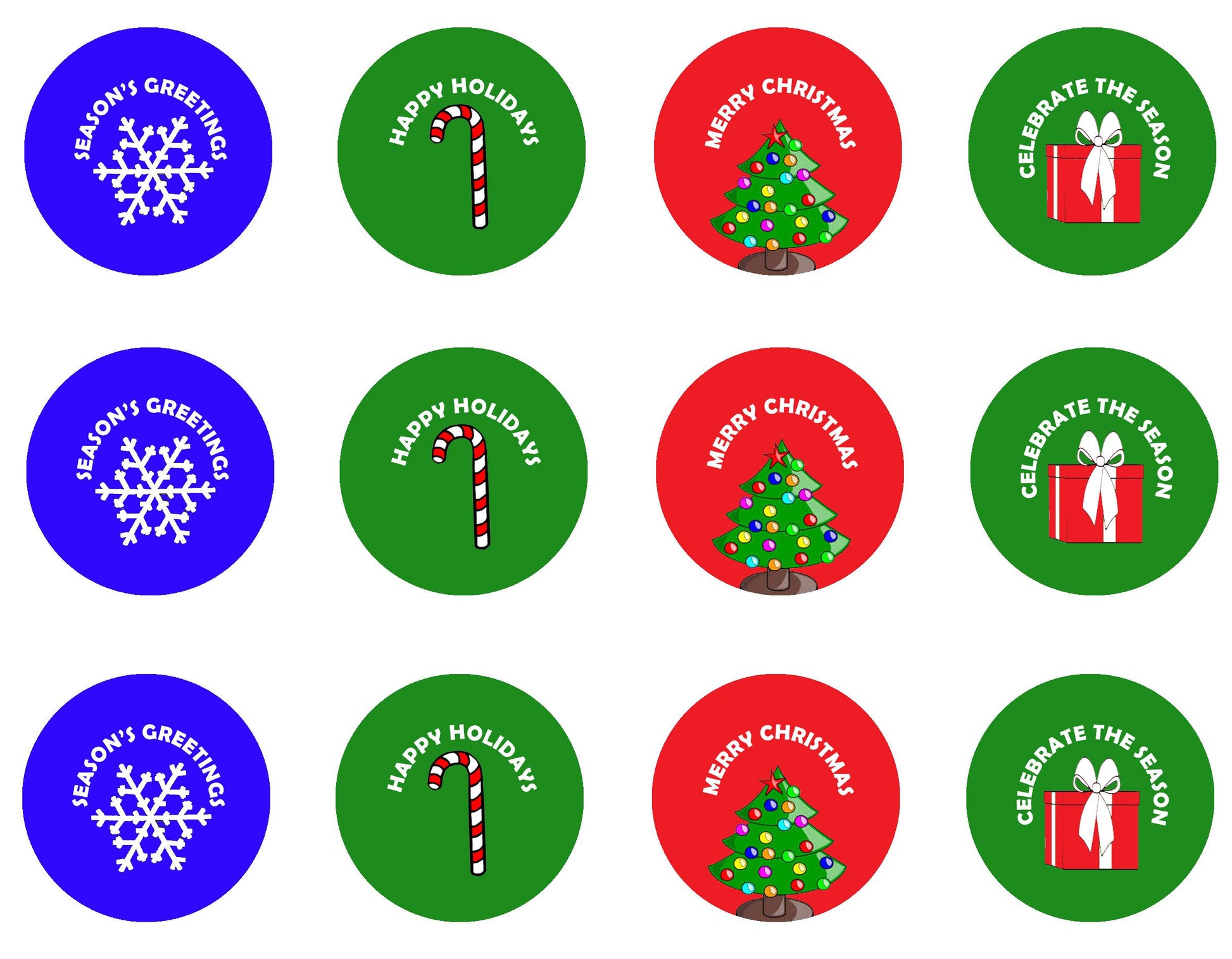 Buy 2 Get 1 More Free: 12 Pcs Set Christmas Season 2016 Greetings Pinback Button Badge Brooch 1.25-inch Default Title