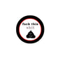 2.25-inch pinback button, round black frame with red ring and 'fuck this shit' text