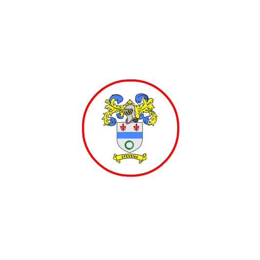 Stevens Family Crest 3-inch Coat of Arms Fridge Round Magnet Default Title