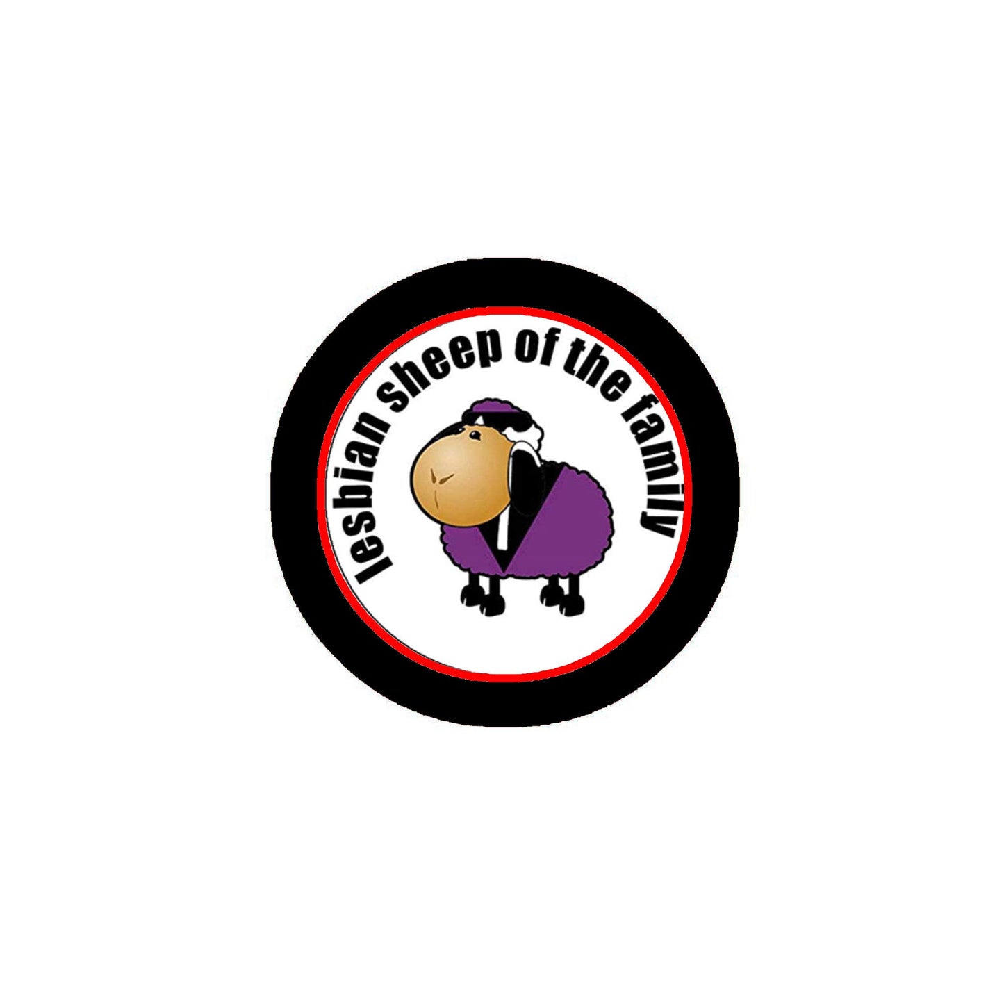 Lesbian Pride Sheep of the Family 1.25-inch Pinback Button Pin LGBT Default Title
