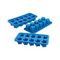 Flexible star ice cube tray set, blue silicone molds for jello or chocolates