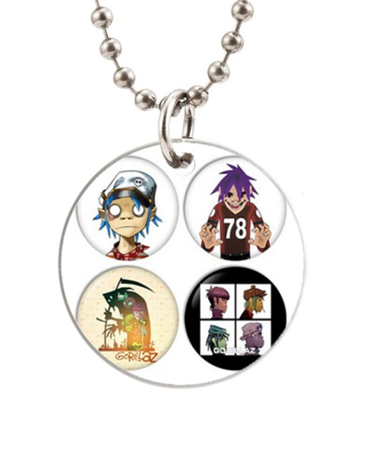 Gorillaz Pinback Customized Round Dog Tag Pet Tags Dogtag (One Side) Necklace Charm Unique Default Title
