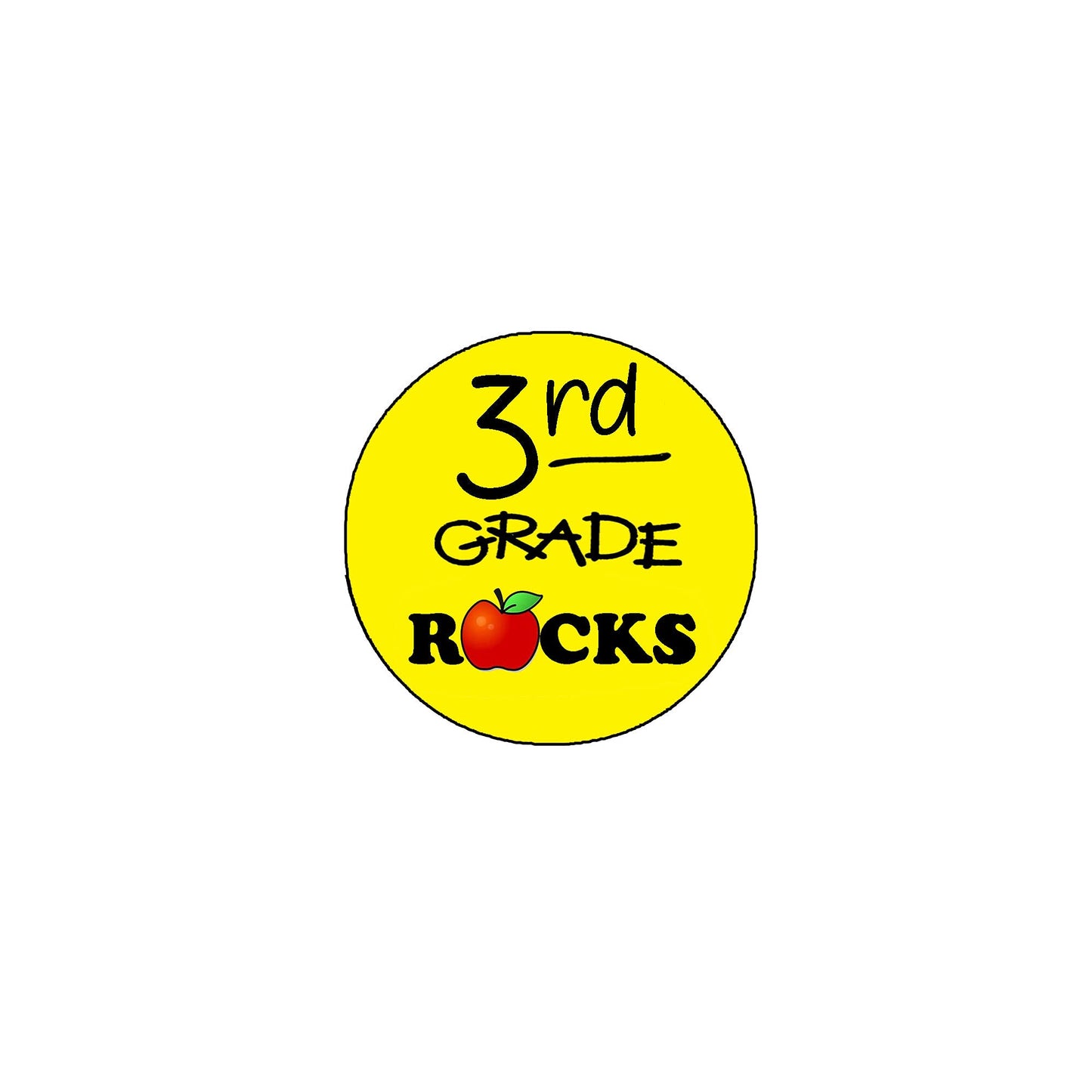12 Pc 3rd Grade Rocks 2.25-inch Pinback Badge Third Grade School Default Title