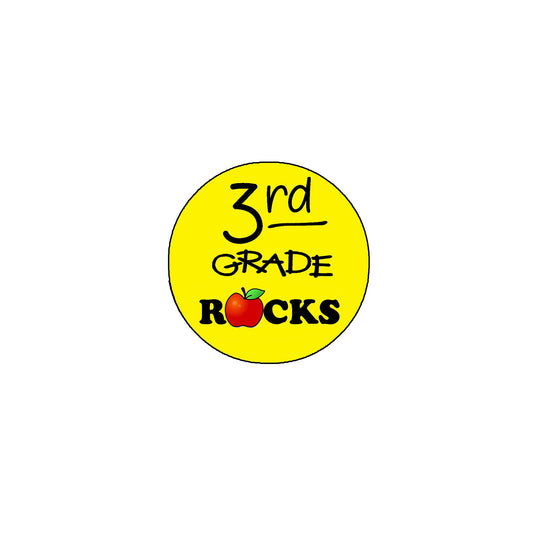 12 Pc 3rd Grade Rocks 2.25-inch Pinback Badge Third Grade School Default Title