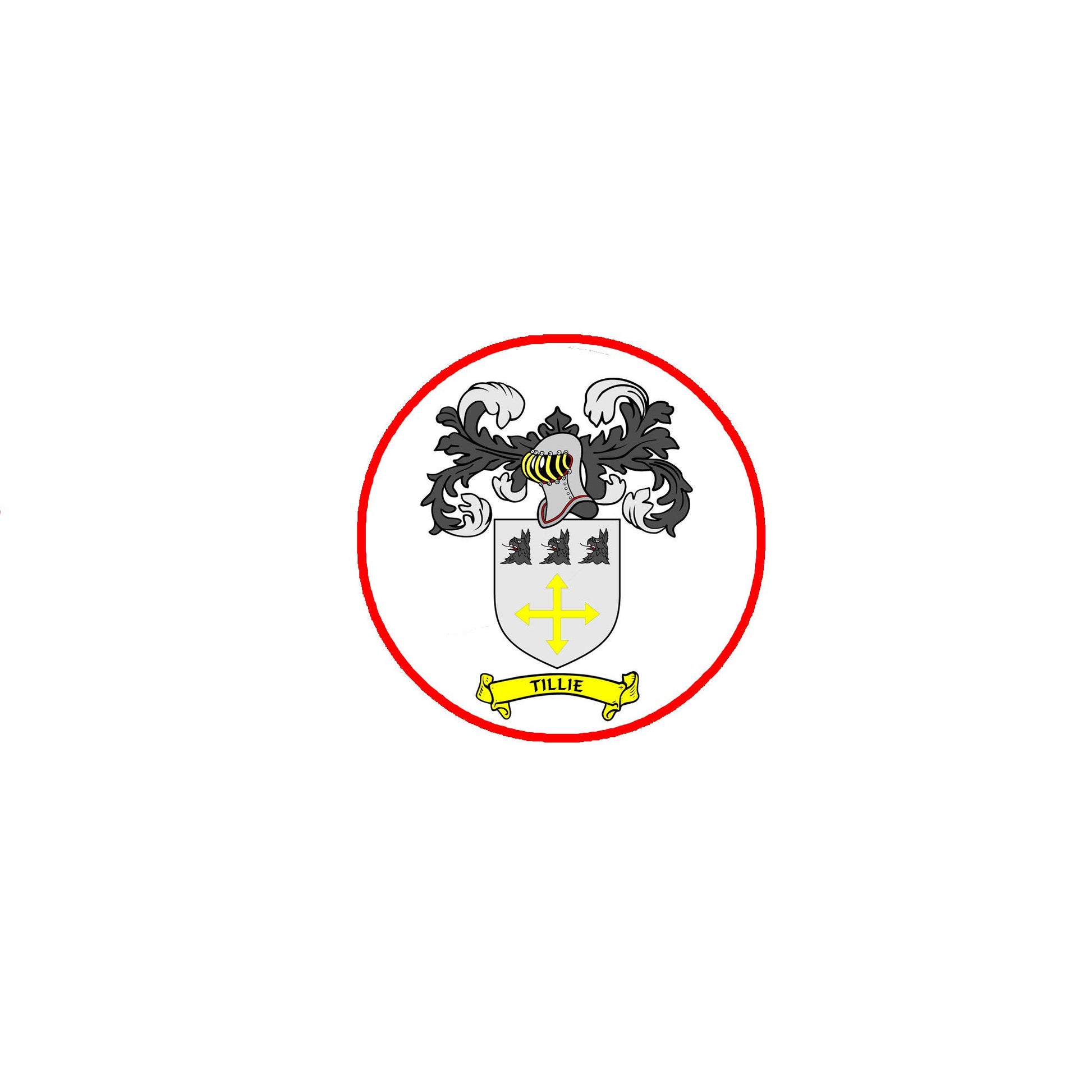 Tillie Family Crest 3-inch Coat of Arms Fridge Round Magnet Default Title