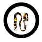 Black lanyard with colorful bear-themed print and metal lobster clasp, phone key string