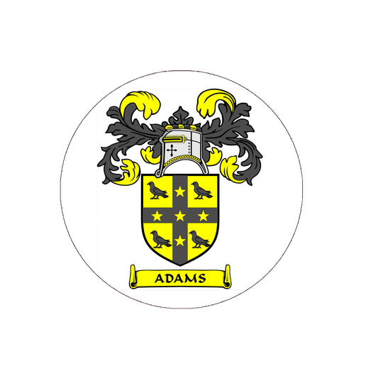 Adams Family Crest 3" Coat of Arms Round Magnet