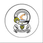 Armstrong family crest arms magnet, round helmet emblem with “ARMSTRONG” text