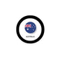 2.25-inch Australia flag pin with circular black rim and blue flag design