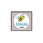 Uncle to Bee pinback button with bee icon and 'Uncle to bee' text