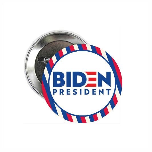 Badge Biden Président 2020 2,25" Rayures