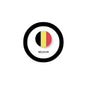 Belgium flag keychain bottle opener, round black ring with Belgium text