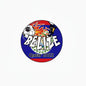 Belize Qatar 2022 soccer pinback button with ball, lion, and multicolor flame logo