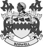 Boswell family crest arms magnet: shield with fleur-de-lis and ribbon