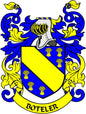 3-inch family crest arms magnet with blue/yellow shield and BOTELER text