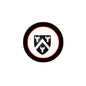 3-inch family crest coat of arms magnet, circular black and red with white shield
