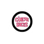 2.25-inch Cancer Sucks pinback button with black border and colorful lettering