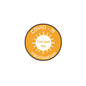 Orange round COVID-19 vaccination pin with virus icon and message 'I've had my vaccination'