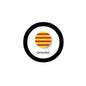 Catalonia 2.25-inch pinback button with black ring and striped flag design