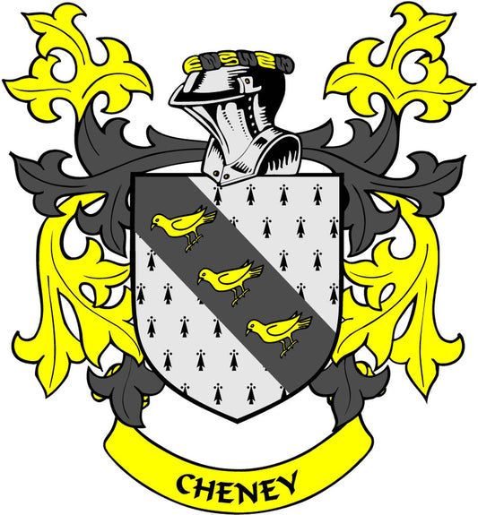 Imán redondo de 3" con el escudo de armas de la familia Cheney