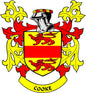 Cooke coat of arms magnet, 3-inch crest with red shield, lion, and COOKE banner