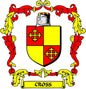 Coat arms magnet: yellow-and-red shield with red cross and 'CROSS' banner