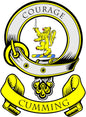 3-inch family crest coat of arms magnet with circular lion crest and CUMMING banner
