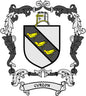 Curzon family crest coat of arms magnet with black, white, and yellow shield badge