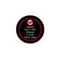 2.25-inch round pinback button, black with red border and 'I Love Comic Sans' text