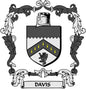 Davis family crest coat arms magnet with shield, lion, and “DAVIS” ribbon