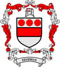 Devereux family crest coat arms magnet with red and white shield and DEVER E U X banner