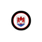 3-inch round crest magnet with red lion and blue wave coat-of-arms