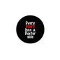 2.25-inch black circular pinback button with EveryBODY has a Dexter side text