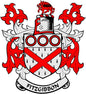 Fitzgibbon family crest coat of arms magnet, red and white shield with crown