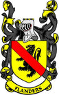 Flanders coat of arms arms magnet with yellow shield, red diagonal stripe, black lions