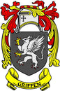 Family crest coat-of-arms magnet with shield griffin and banner 'GRIFFEN'