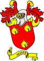 Coat of arms pinback with red shield, yellow crown, and banner reading HESSEN