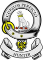 3-inch Hunter family crest arms magnet, circular seal with dog and crown graphic
