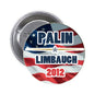 2012 Palin Limbaugh pinback button with stars-and-stripes design, blue white red