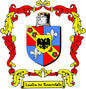 Coat of arms crest magnet with shield and ribbon, Laaba de Rosenfolds