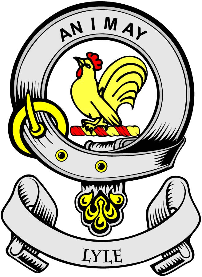 Lyle Family Crest 3-inch Coat of Arms Pinback