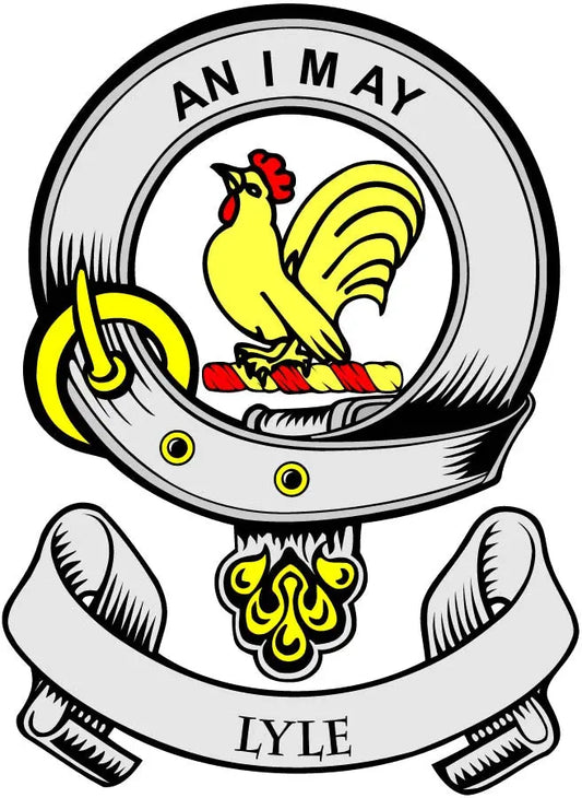 Lyle Family Crest 3-inch Coat of Arms Pinback