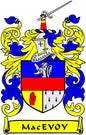 3-inch MacEvoy family crest coat-of-arms magnet with shield, lion, and banner
