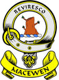 MacEwen family crest coat arms magnet with circular yellow-bordered design