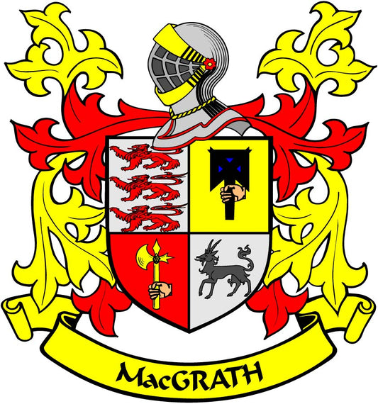 MacGrath Family Crest 3" Coat of Arms Pinback