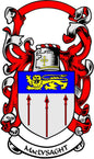 3-inch MacLysaught coat-of-arms family crest magnet with shield and red black lions