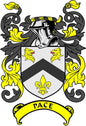 3-inch Pace family crest arms magnet with black, white, and yellow shield design