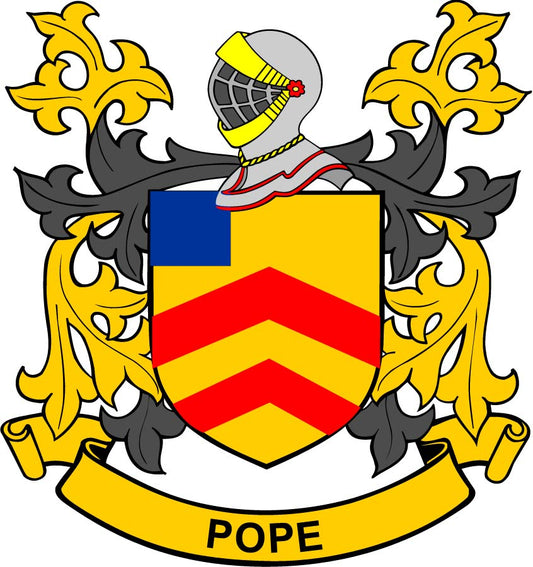 Pope Family Crest 3" Coat of Arms Round Magnet