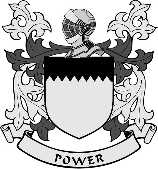 Power 2 Family Crest 3" Coat of Arms Pinback